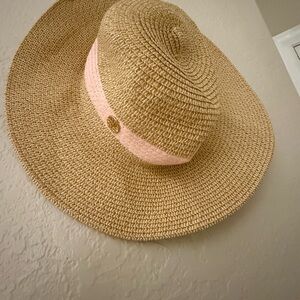 Lilly Pulitzer Straw Hat with Pink Trim